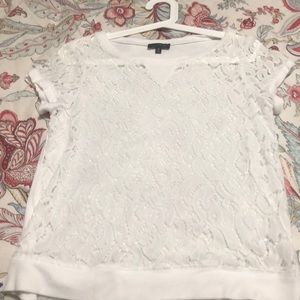 Short sleeve cotton lacey shirt